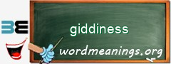 WordMeaning blackboard for giddiness